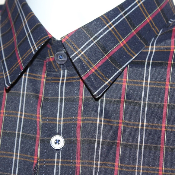 NEW UNTUCKit Valencay Performance Long Sleeve Plaid Button Down Shirt Sz M Slim - Picture 6 of 7